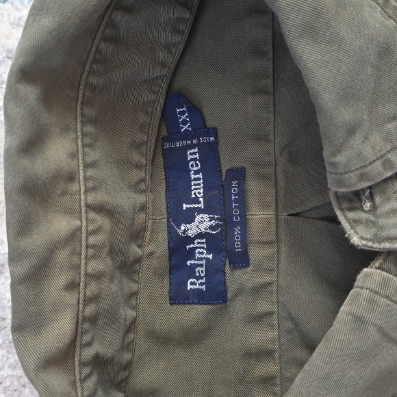 Ralph Lauren Mens Size XXL Long‎ Sleeve Olive Green Button Up Shirt - Picture 4 of 4